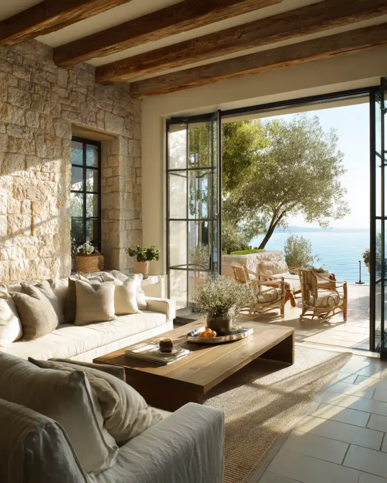 Serene Mediterranean Living Room Decor Ideas - Featured