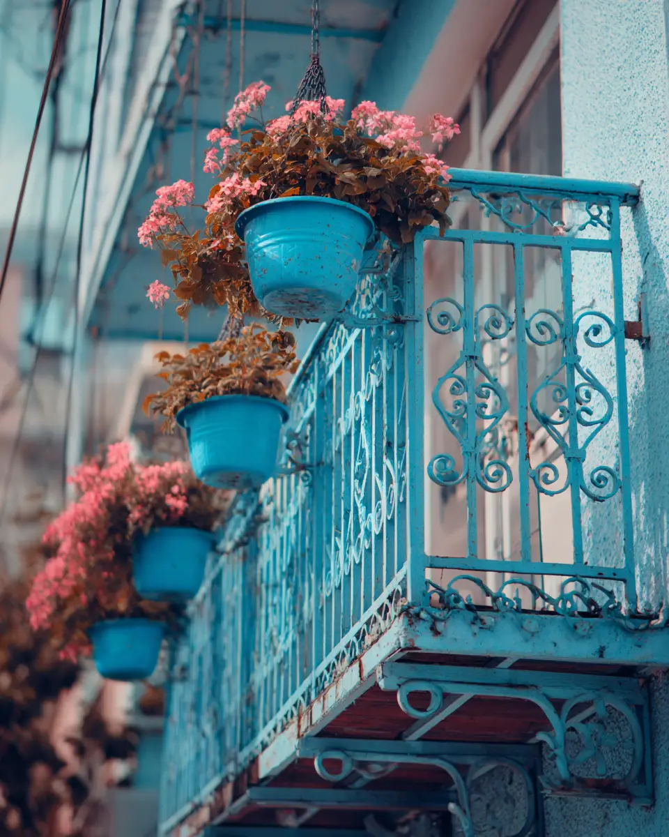 Sky Blue Classic Balcony Decor Ideas - Featured