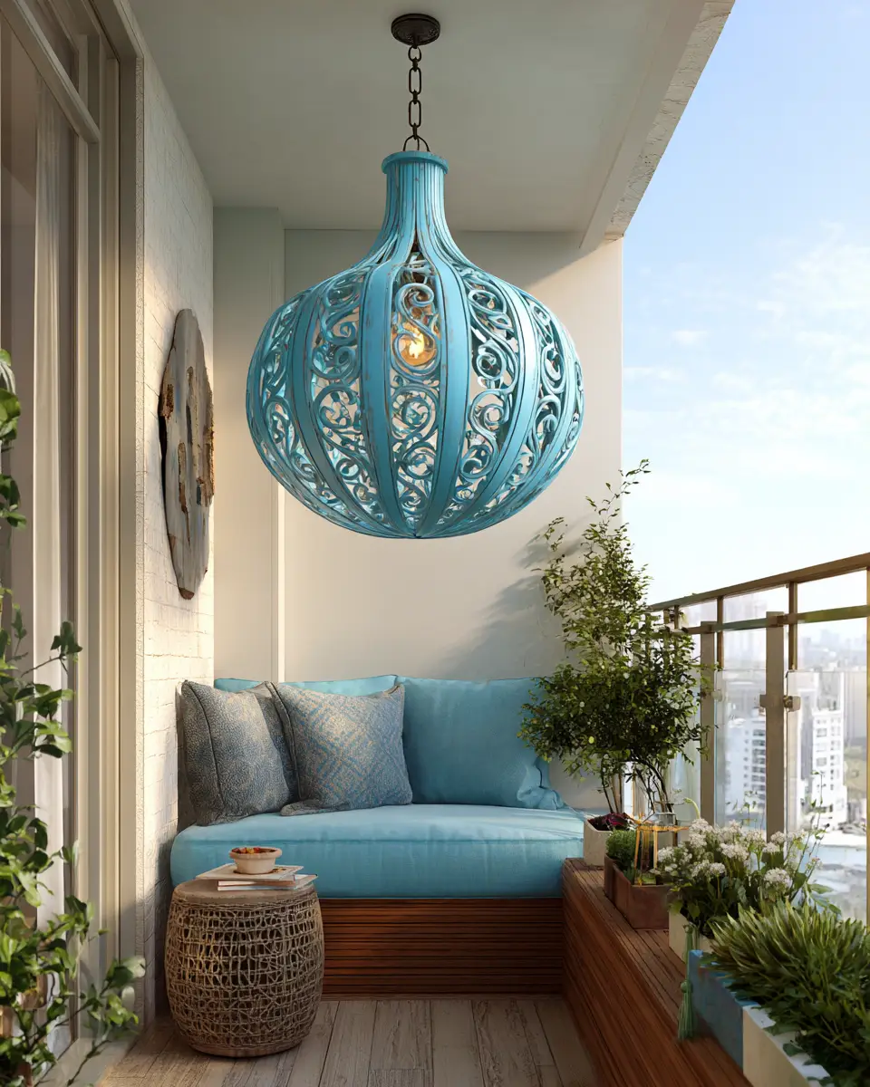 Sky Blue Classic Balcony Decor Ideas
