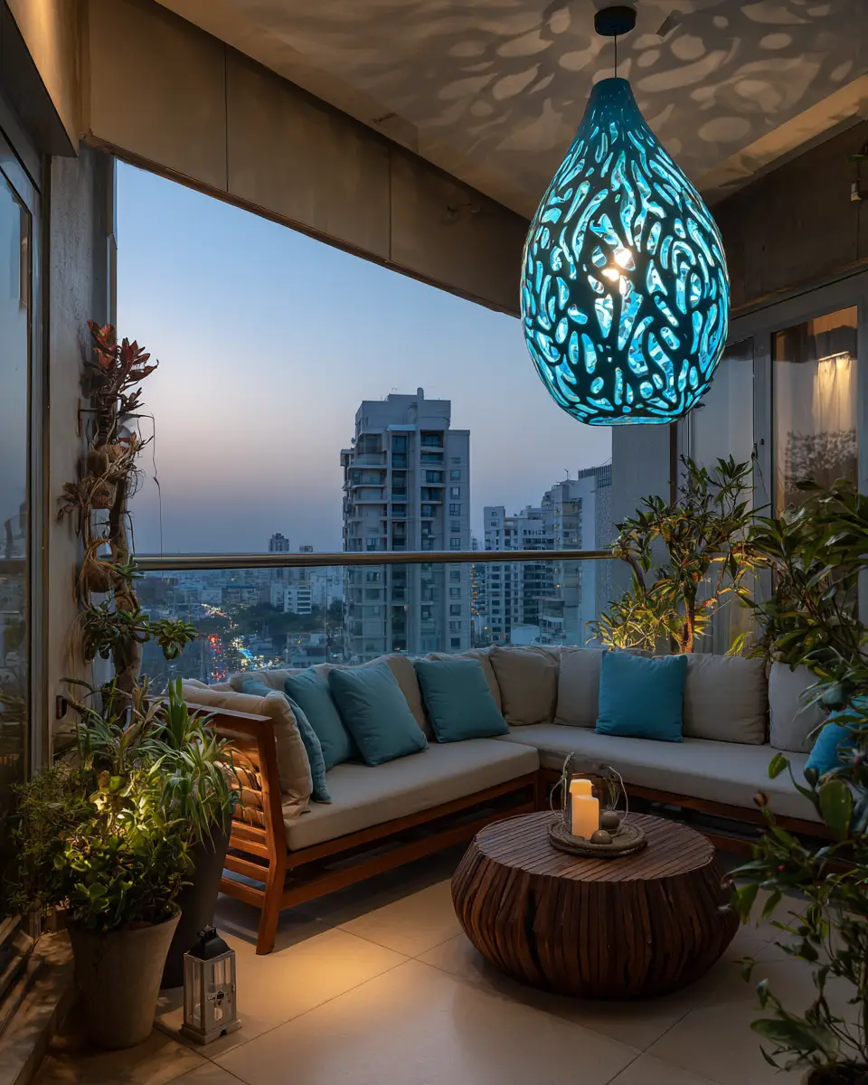 Sky Blue Classic Balcony Decor Ideas