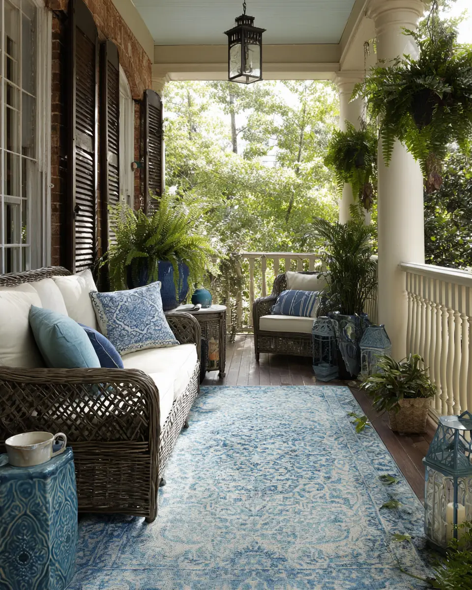 Sky Blue Classic Balcony Decor Ideas