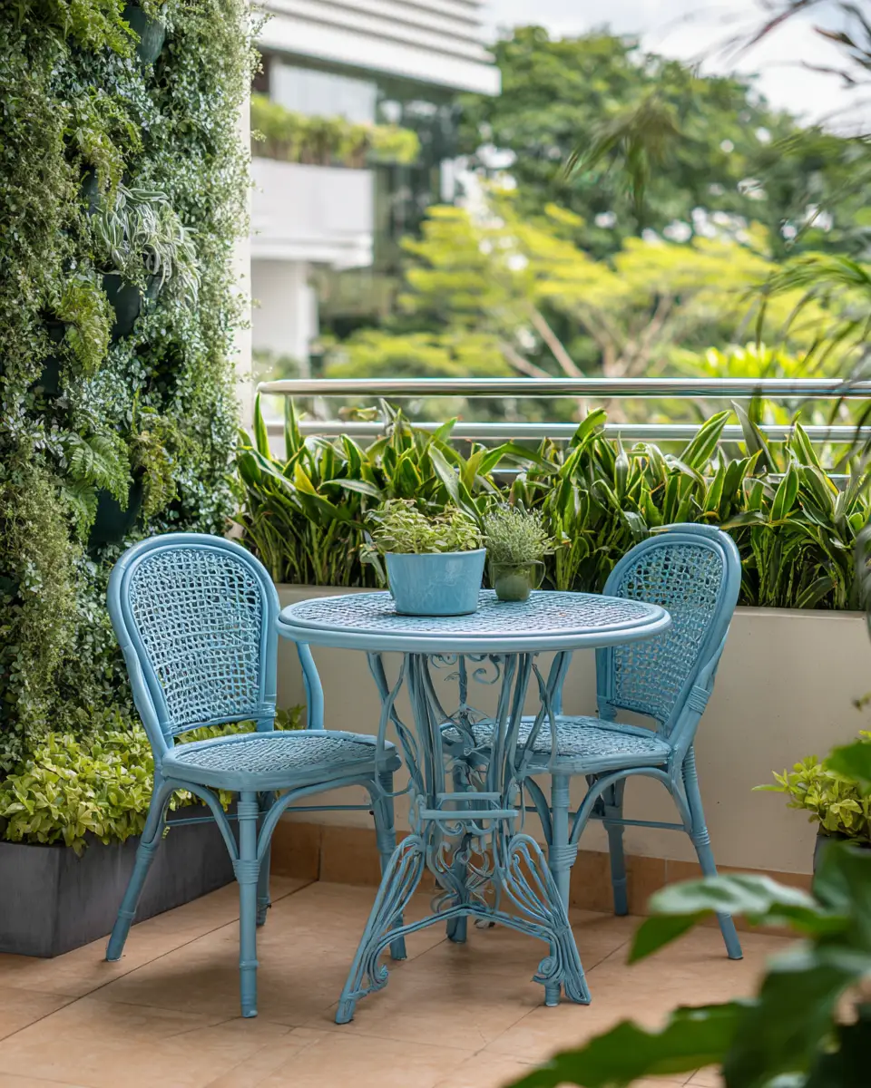 Sky Blue Classic Balcony Decor Ideas