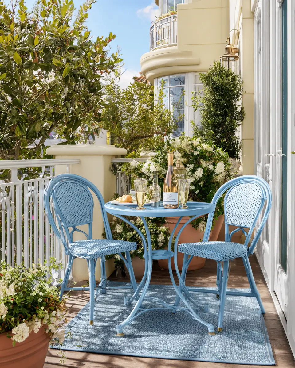 Sky Blue Classic Balcony Decor Ideas