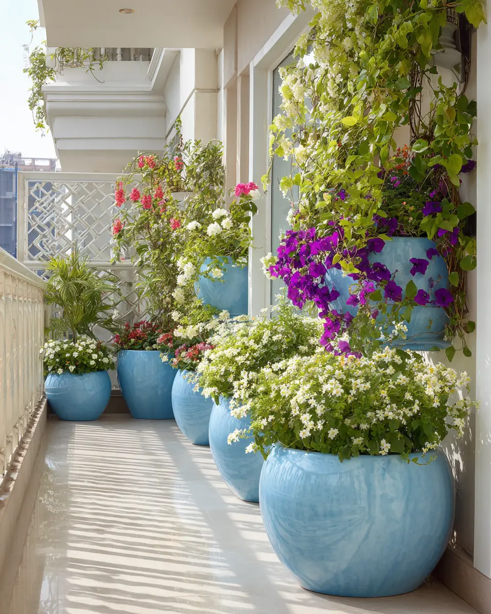 Sky Blue Classic Balcony Decor Ideas