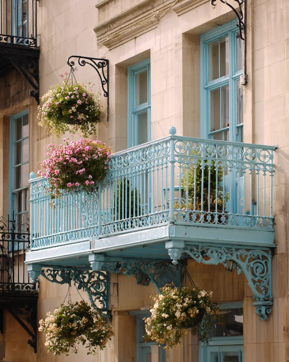 Sky Blue Classic Balcony Decor Ideas