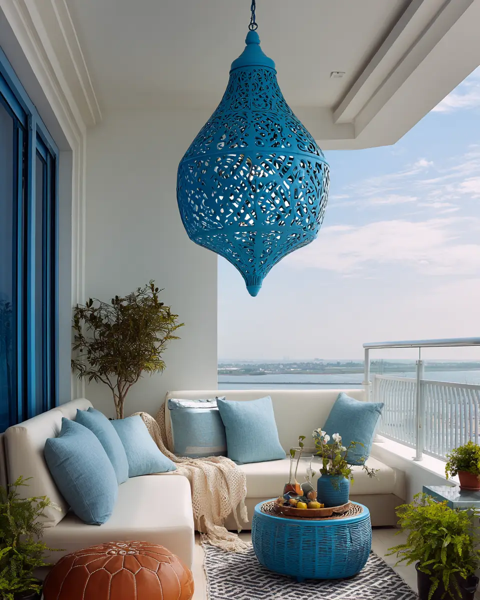 Sky Blue Classic Balcony Decor Ideas