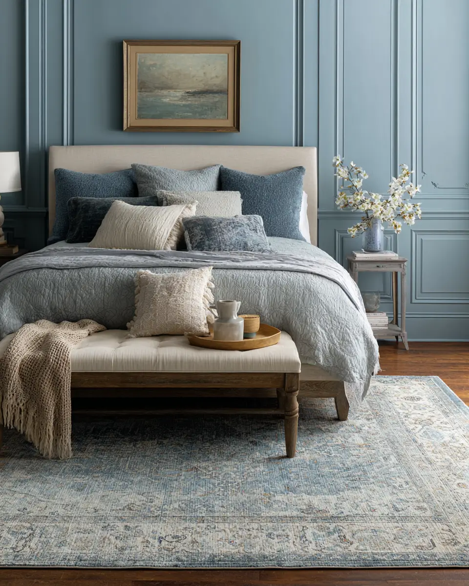 Sky Blue Classic Bedroom Decor Ideas