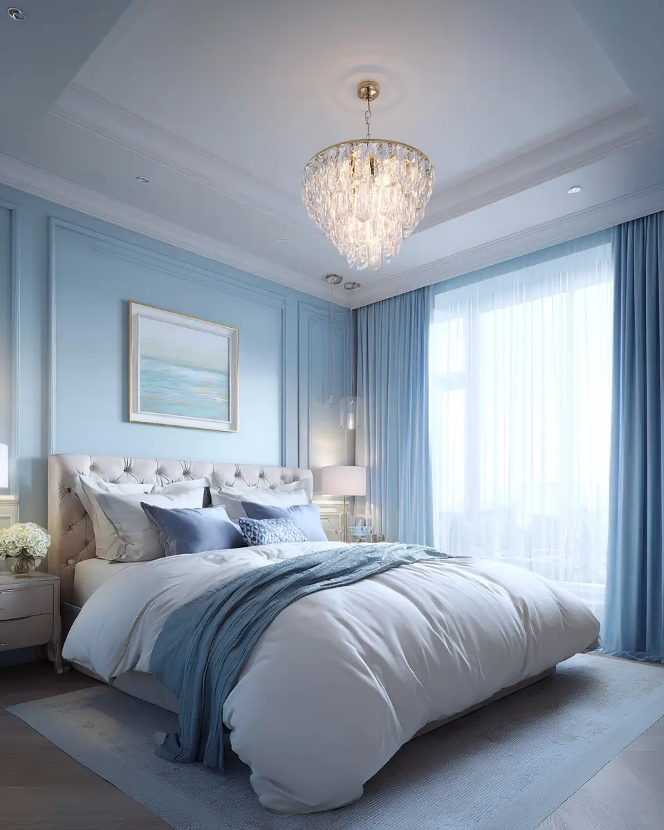 Sky Blue Classic Bedroom Decor Ideas