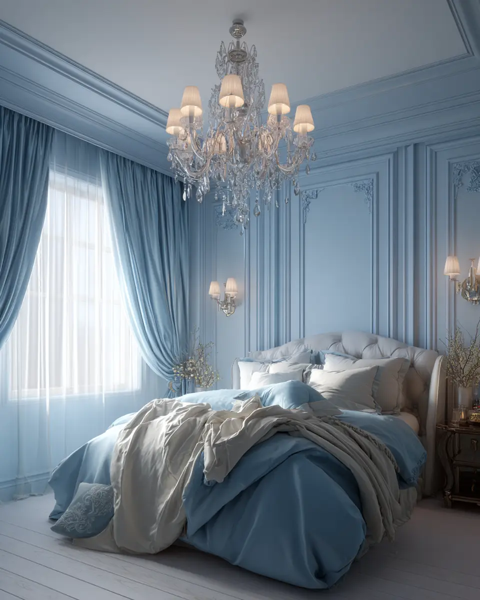 Sky Blue Classic Bedroom Decor Ideas
