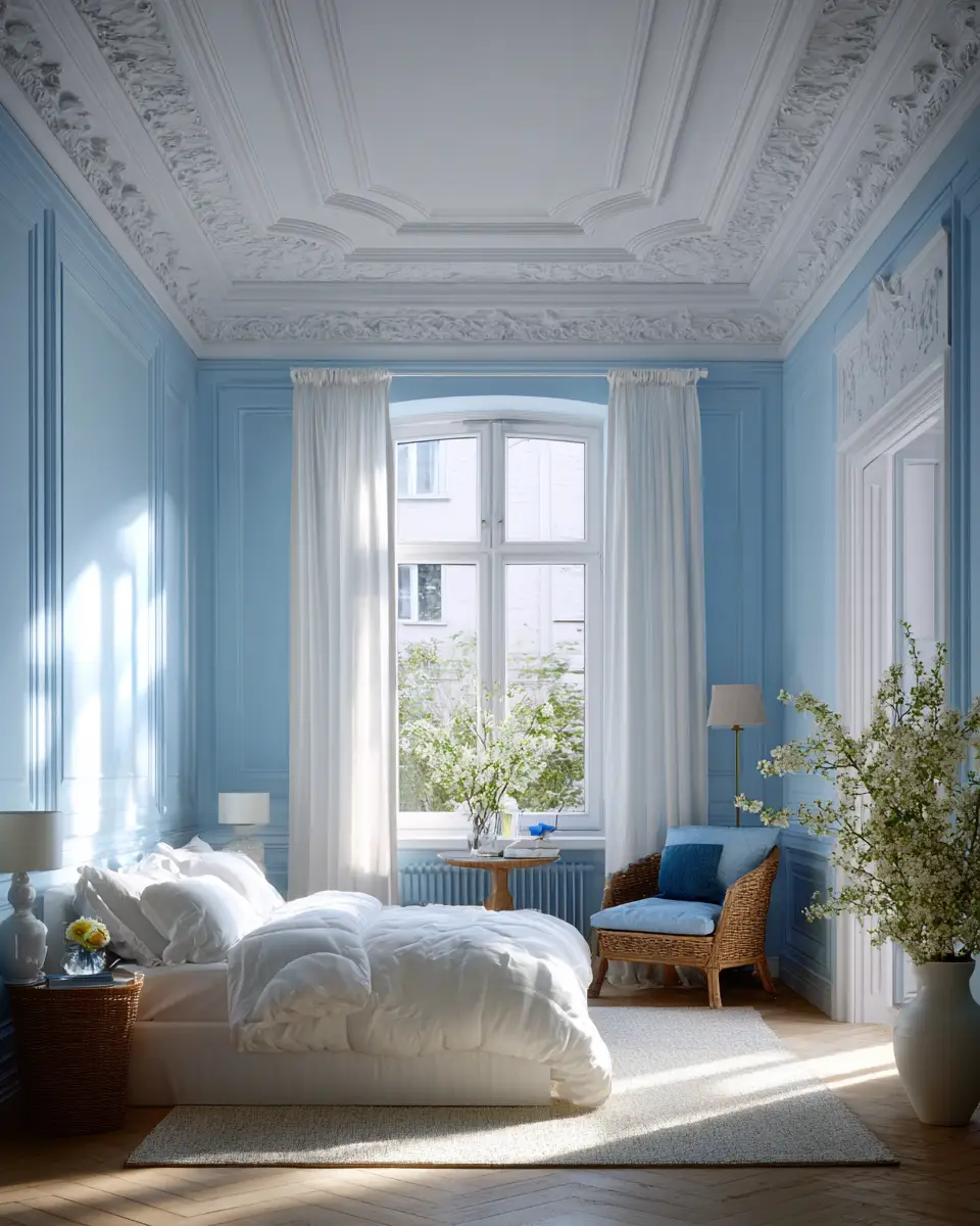 Sky Blue Classic Bedroom Decor Ideas