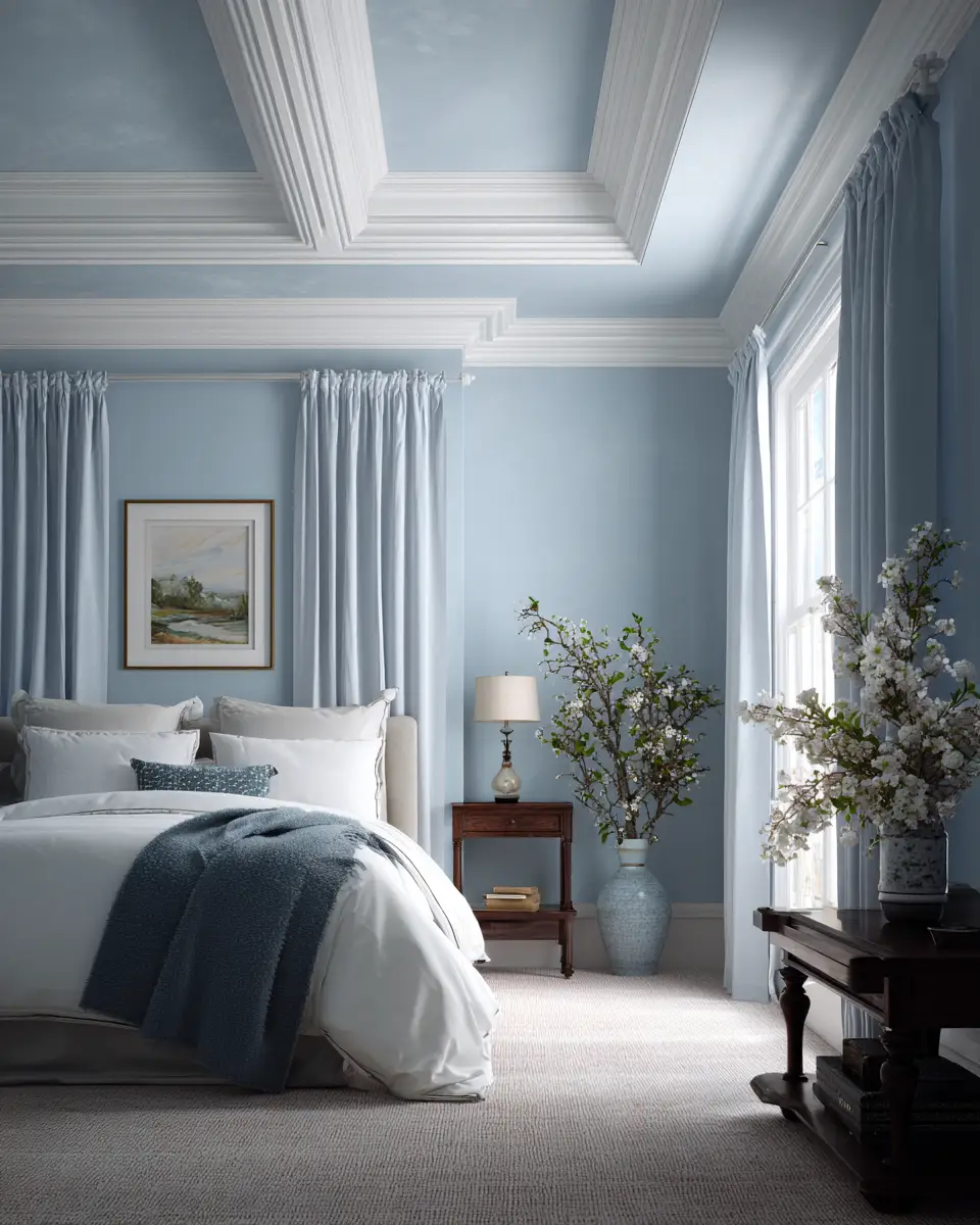 Sky Blue Classic Bedroom Decor Ideas