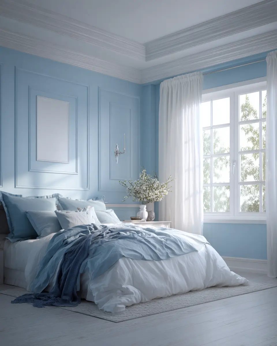 Sky Blue Classic Bedroom Decor Ideas