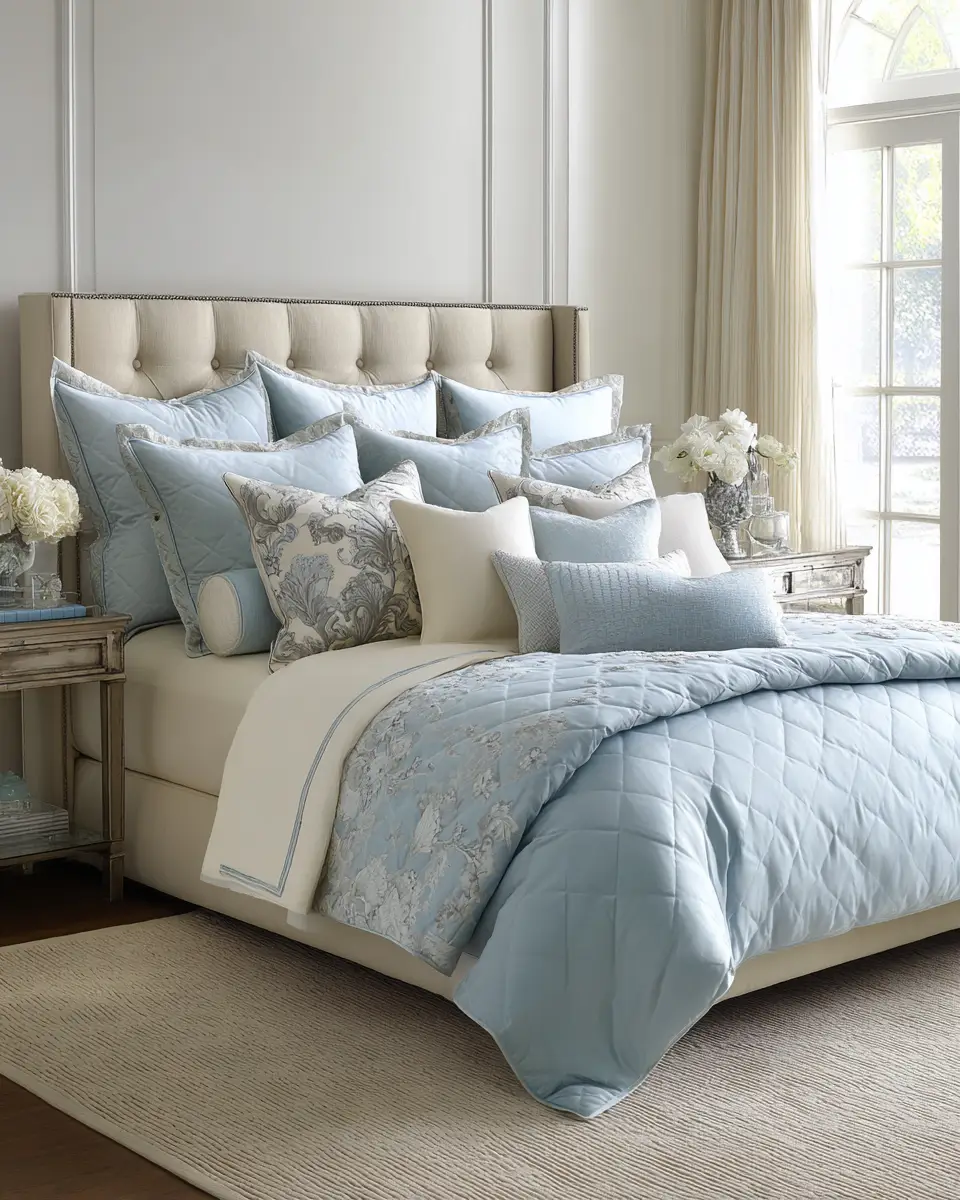 Sky Blue Classic Bedroom Decor Ideas