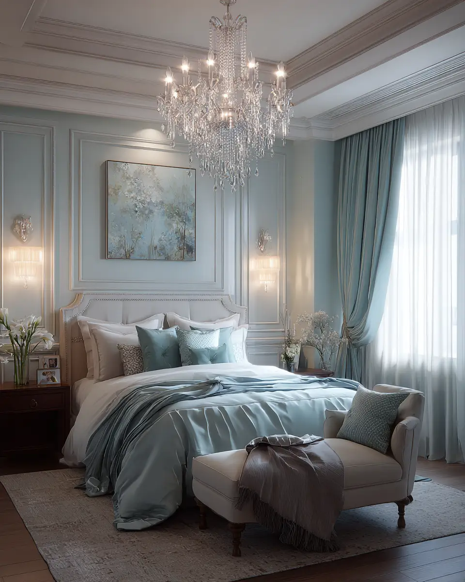 Sky Blue Classic Bedroom Decor Ideas