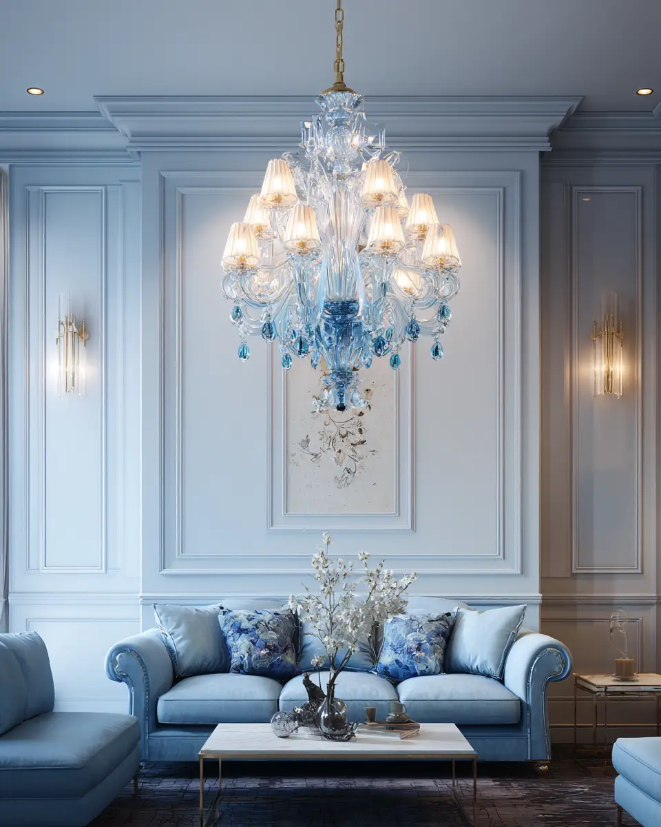 Sky Blue Classic Living Room Decor Ideas