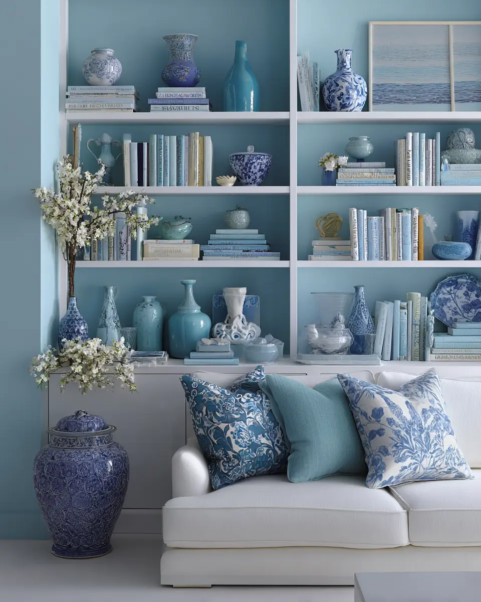 Sky Blue Classic Living Room Decor Ideas