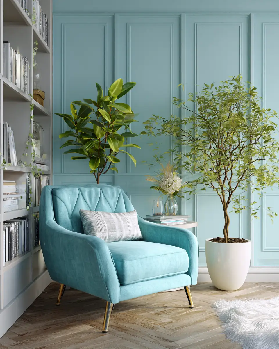 Sky Blue Classic Living Room Decor Ideas