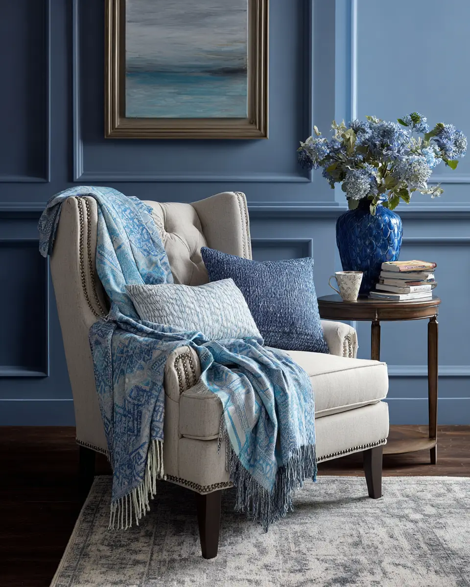 Sky Blue Classic Living Room Decor Ideas