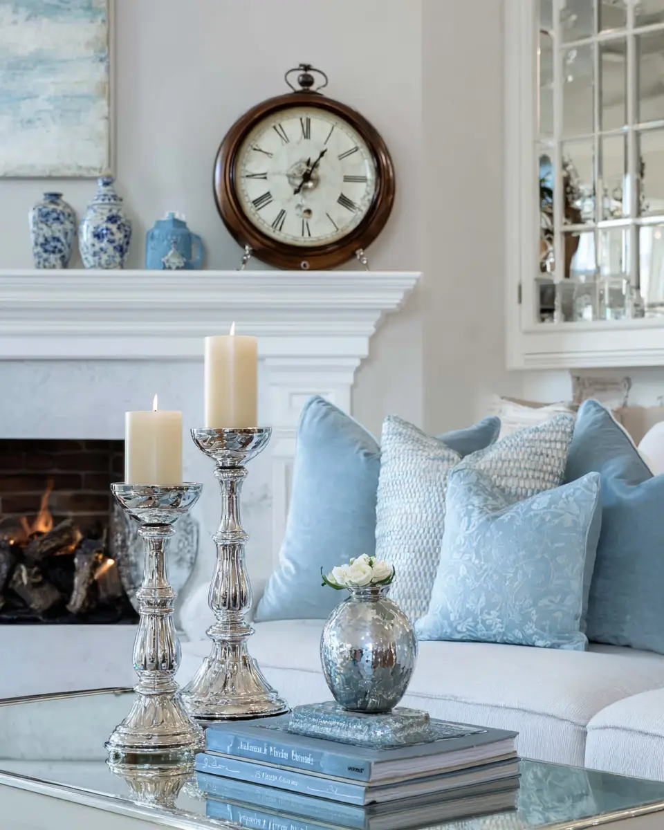 Sky Blue Classic Living Room Decor Ideas