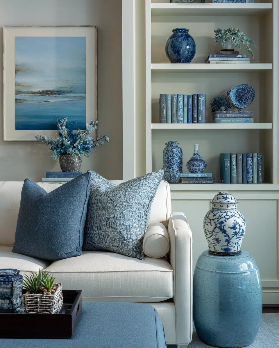 Sky Blue Classic Living Room Decor Ideas