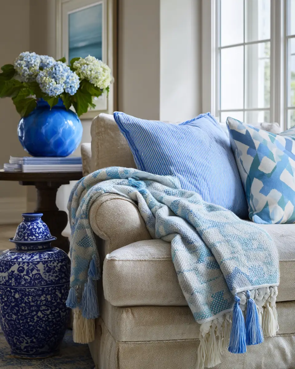 Sky Blue Classic Living Room Decor Ideas