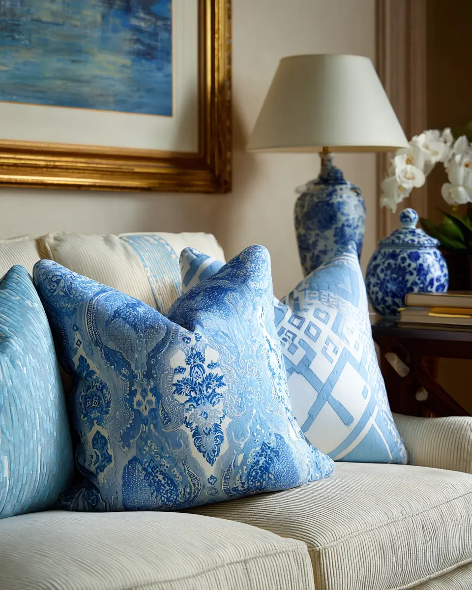 Sky Blue Classic Living Room Decor Ideas