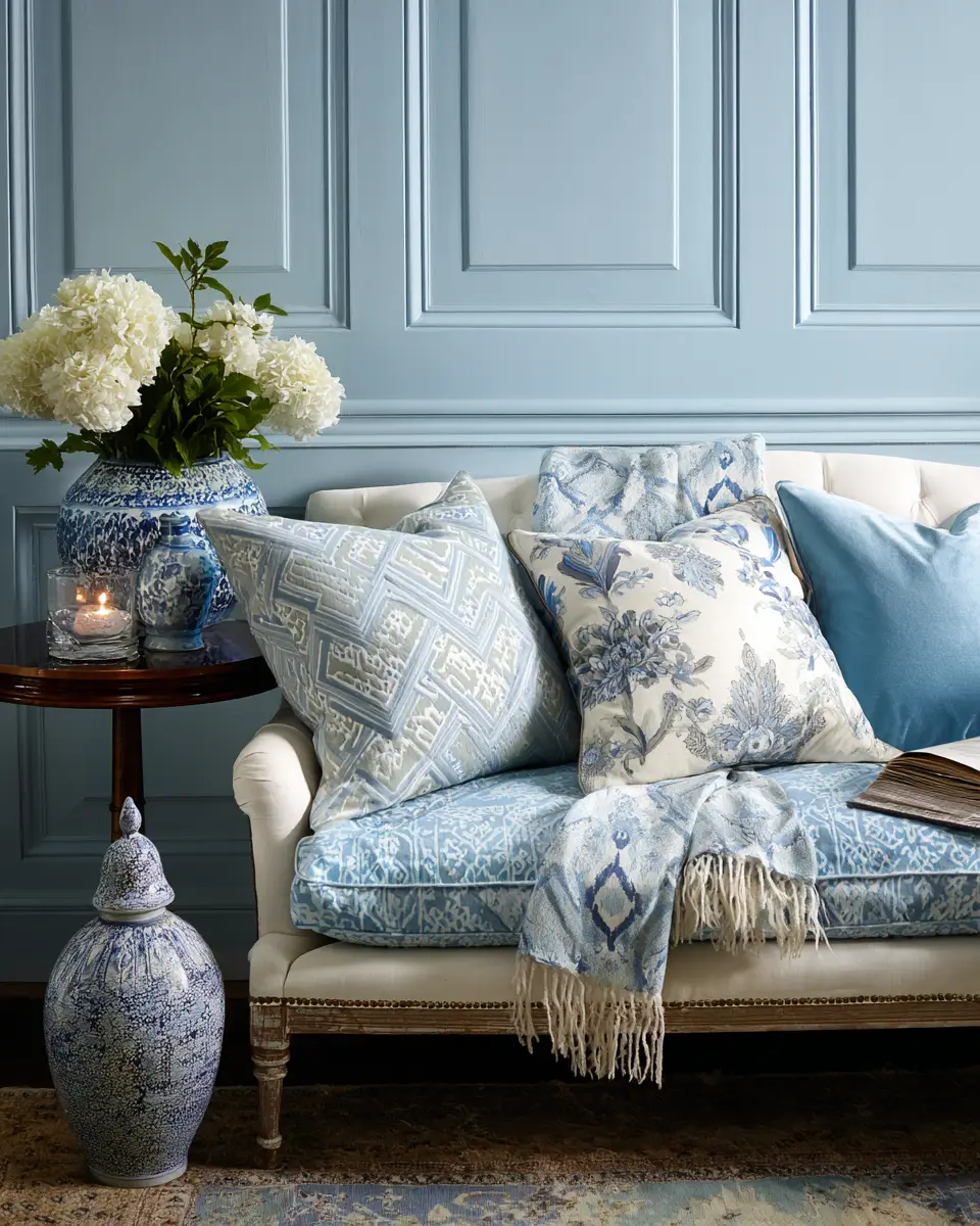 Sky Blue Classic Living Room Decor Ideas
