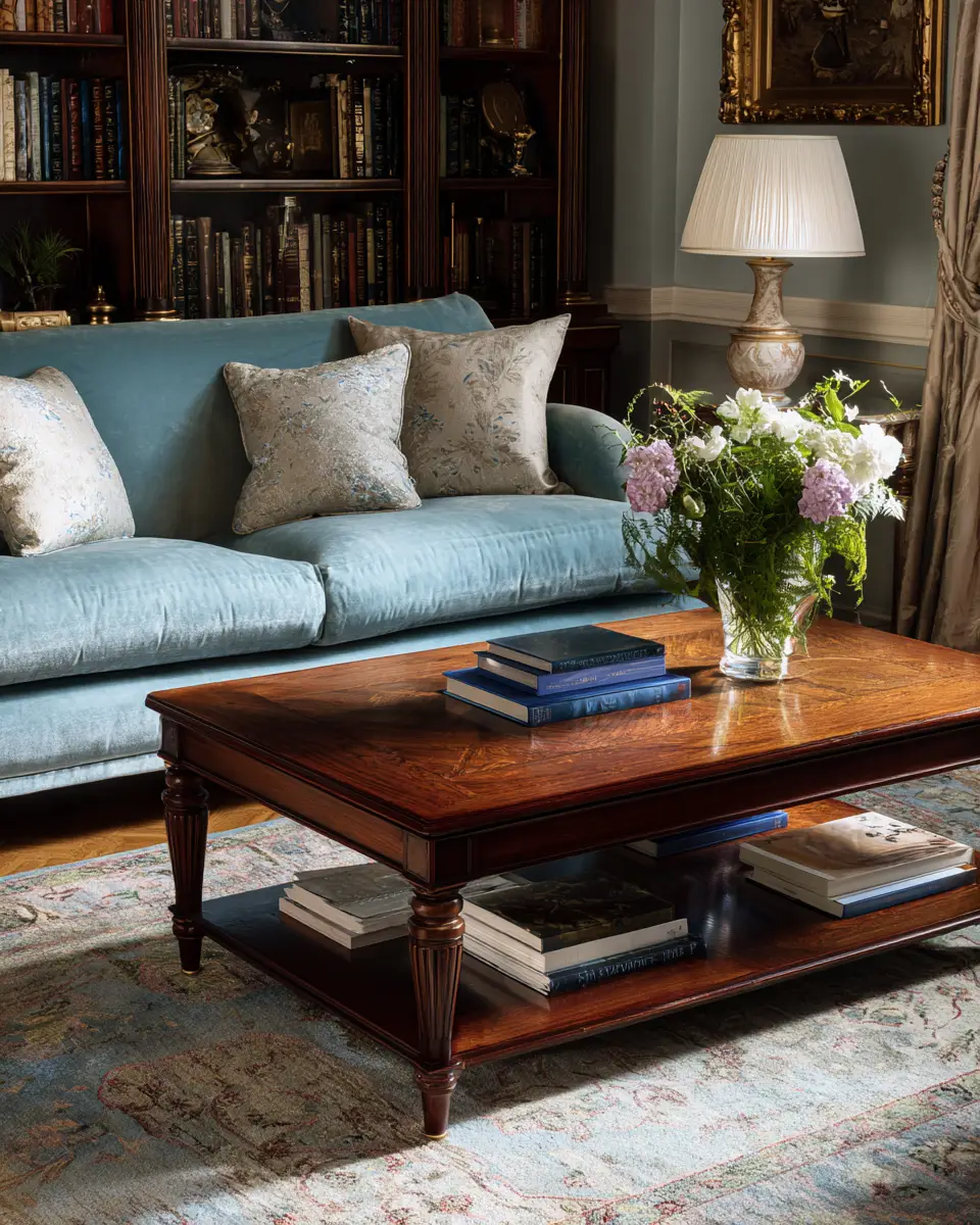 Sky Blue Classic Living Room Decor Ideas