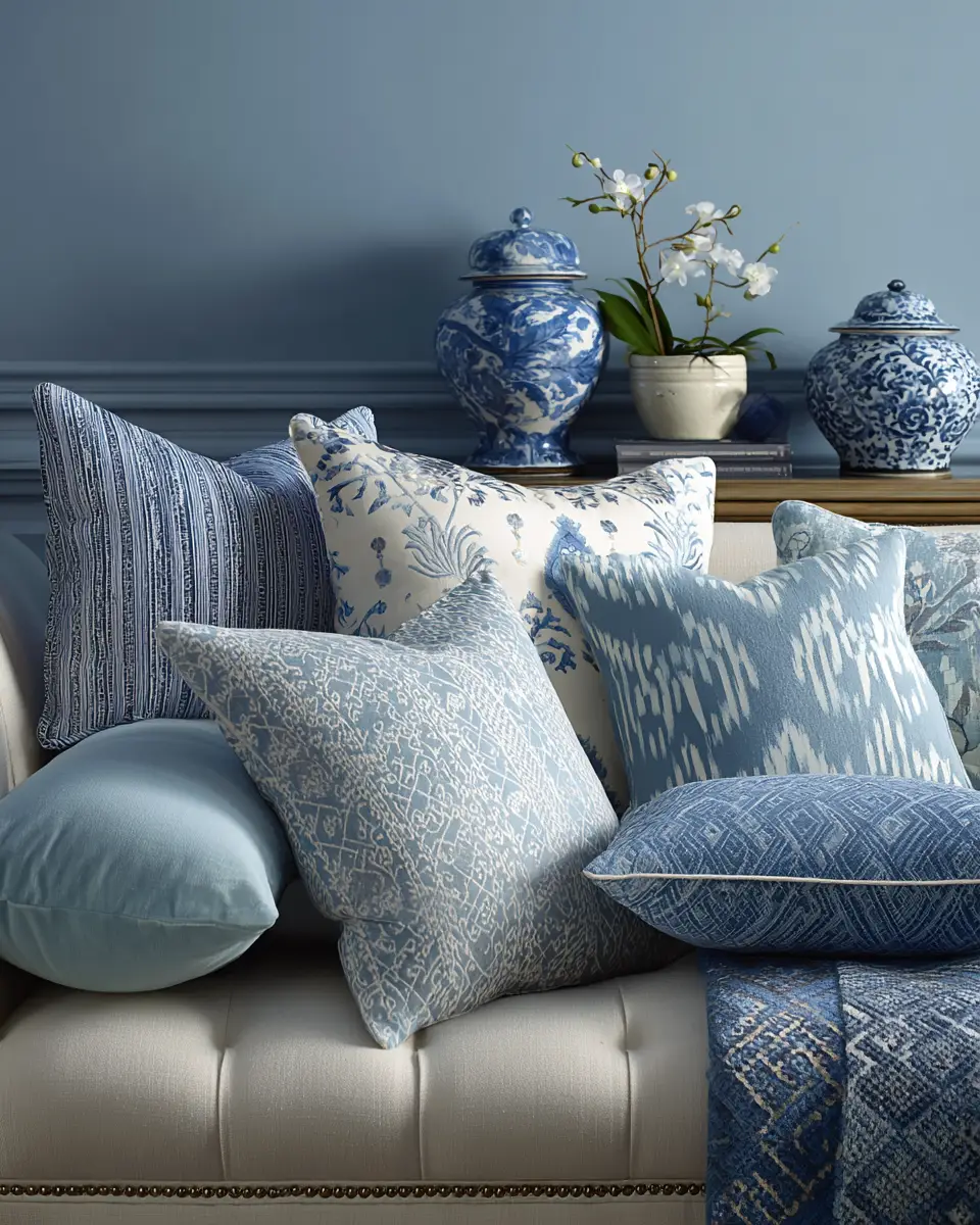 Sky Blue Classic Living Room Decor Ideas