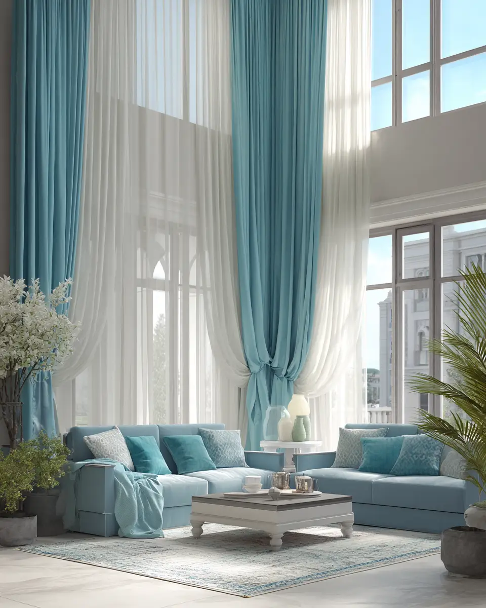 Sky Blue Classic Living Room Decor Ideas