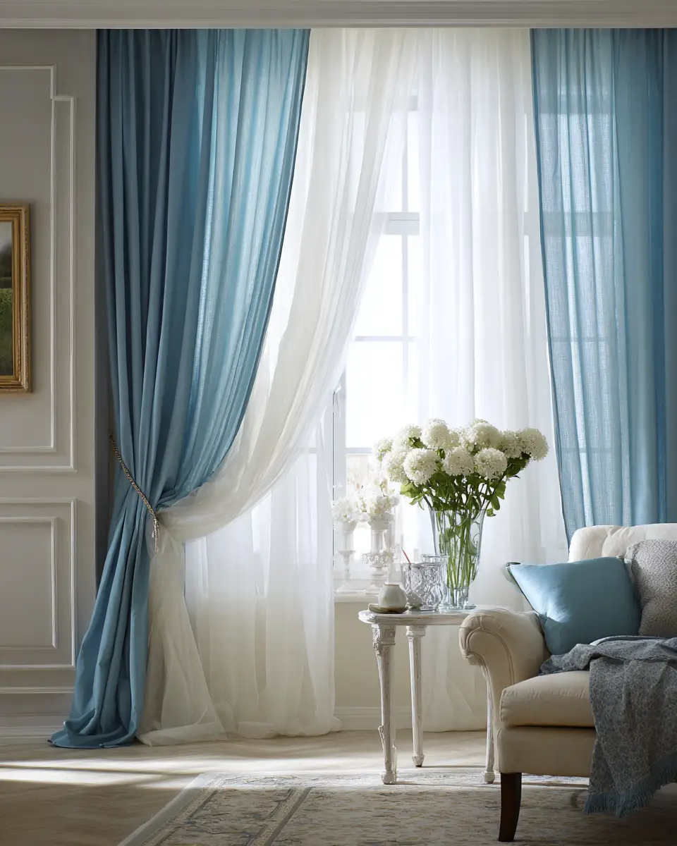 Sky Blue Classic Living Room Decor Ideas