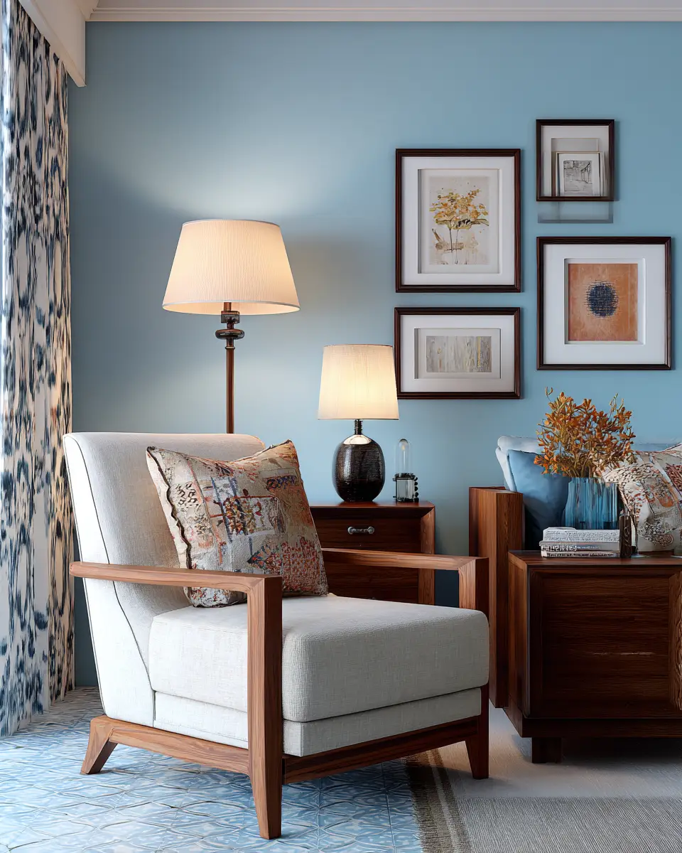 Sky Blue Classic Living Room Decor Ideas