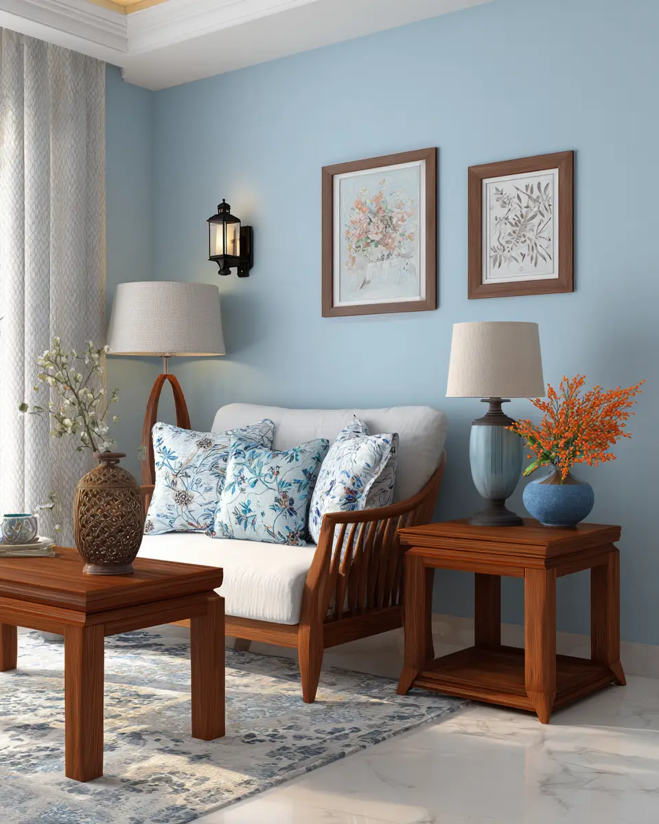 Sky Blue Classic Living Room Decor Ideas