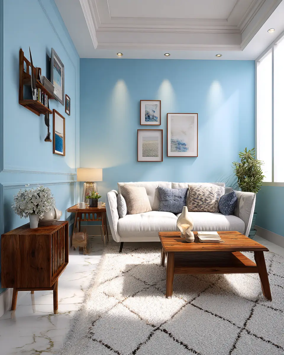 Sky Blue Classic Living Room Decor Ideas