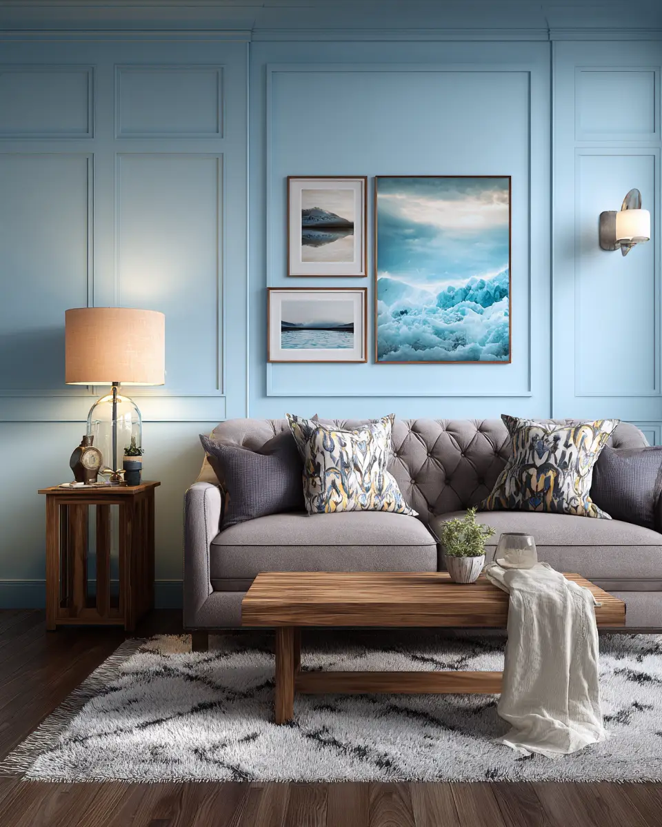 Sky Blue Classic Living Room Decor Ideas