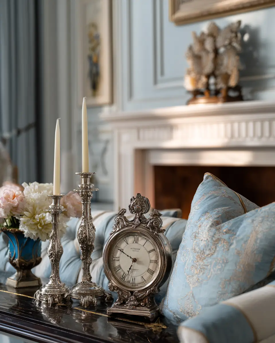 Sky Blue Classic Living Room Decor Ideas