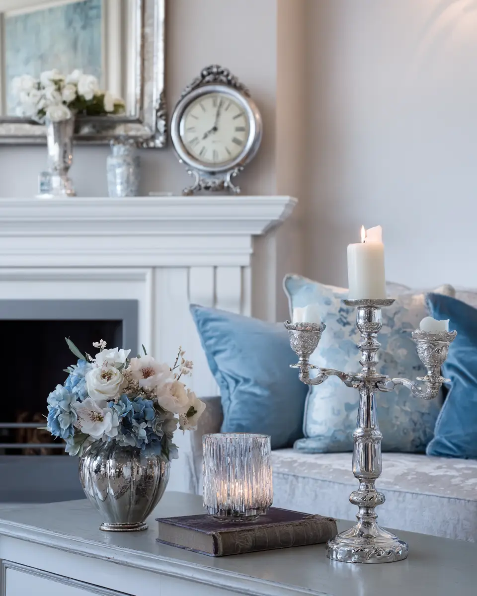 Sky Blue Classic Living Room Decor Ideas