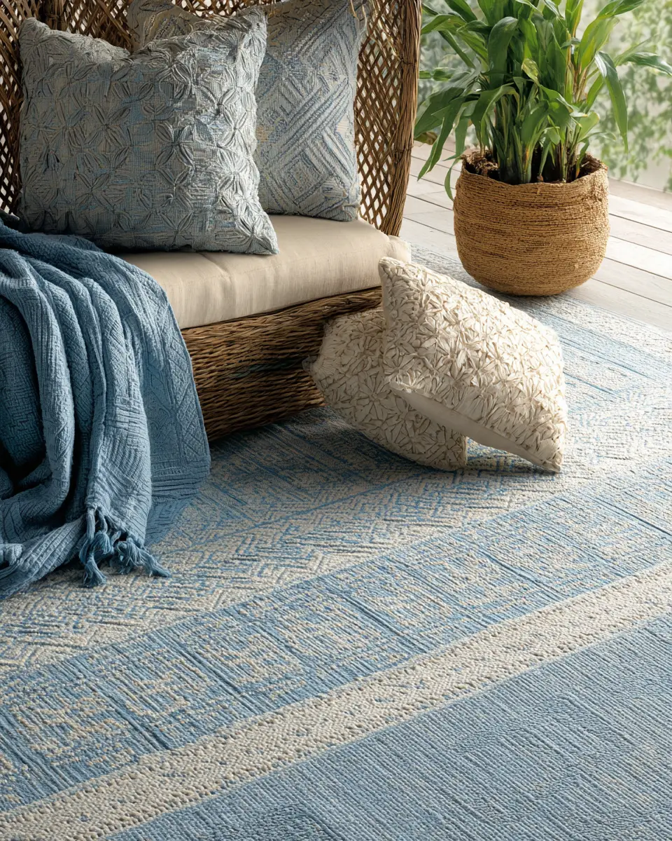 Sky Blue Contemporary Balcony Decor Ideas