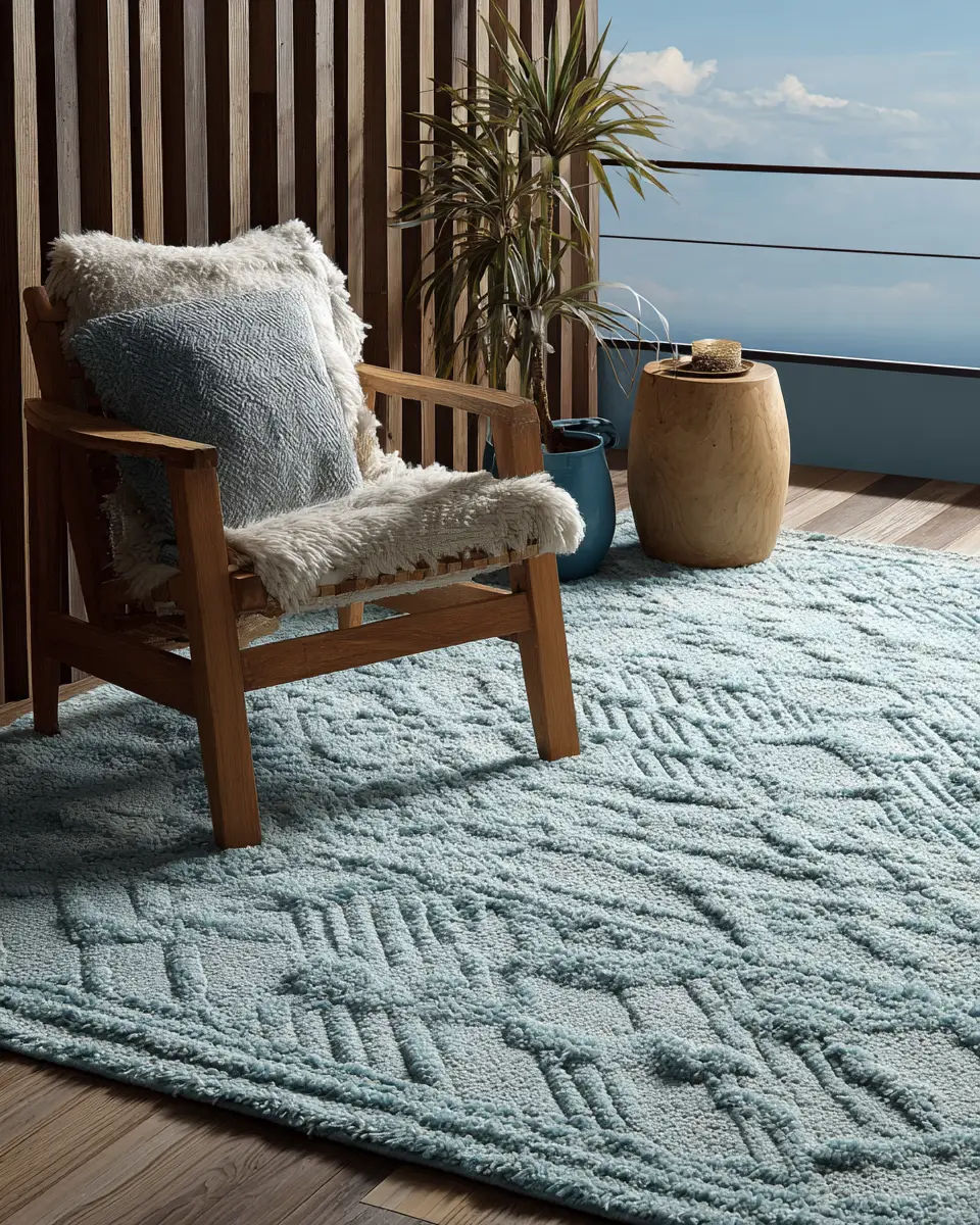 Sky Blue Contemporary Balcony Decor Ideas