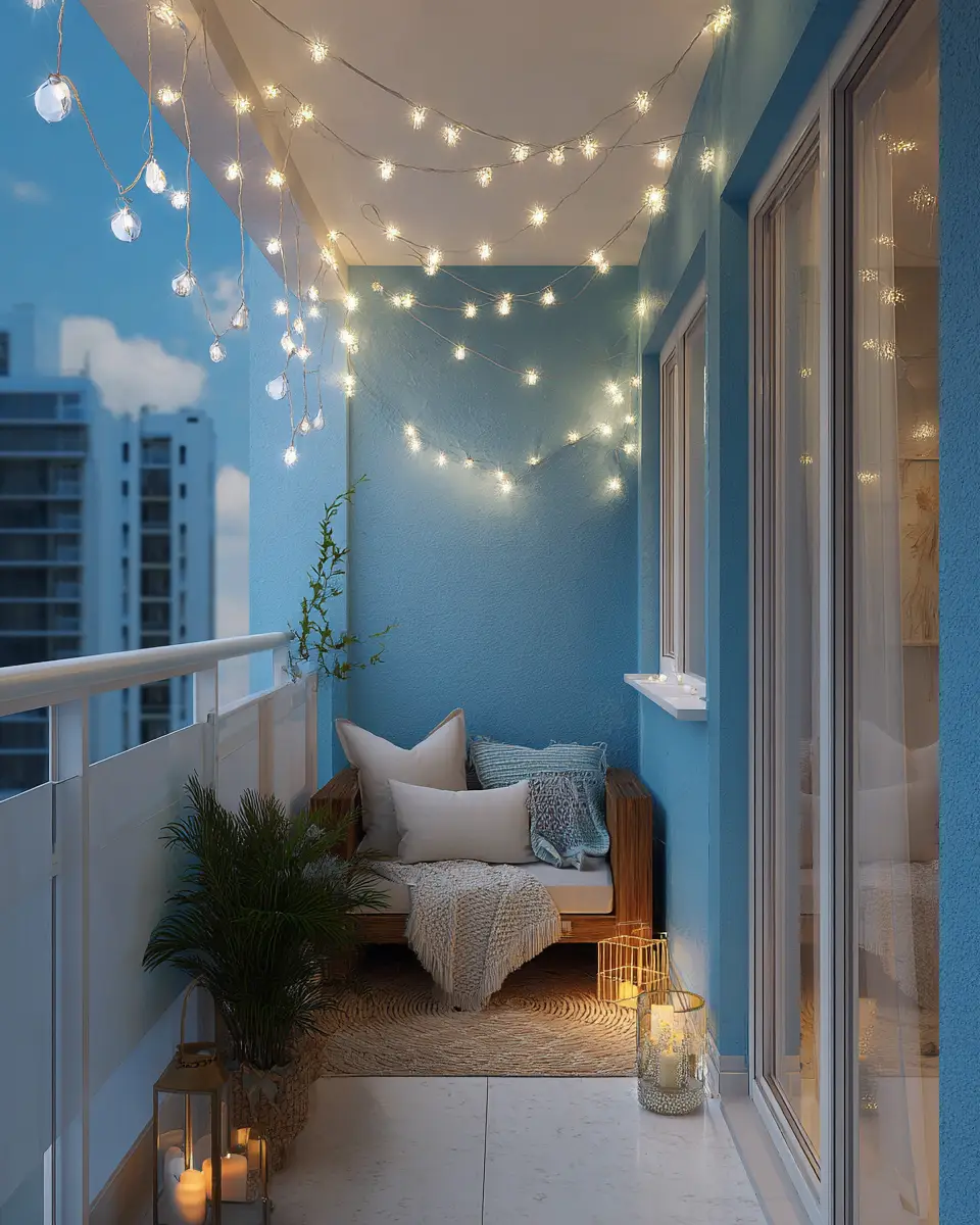 Sky Blue Contemporary Balcony Decor Ideas