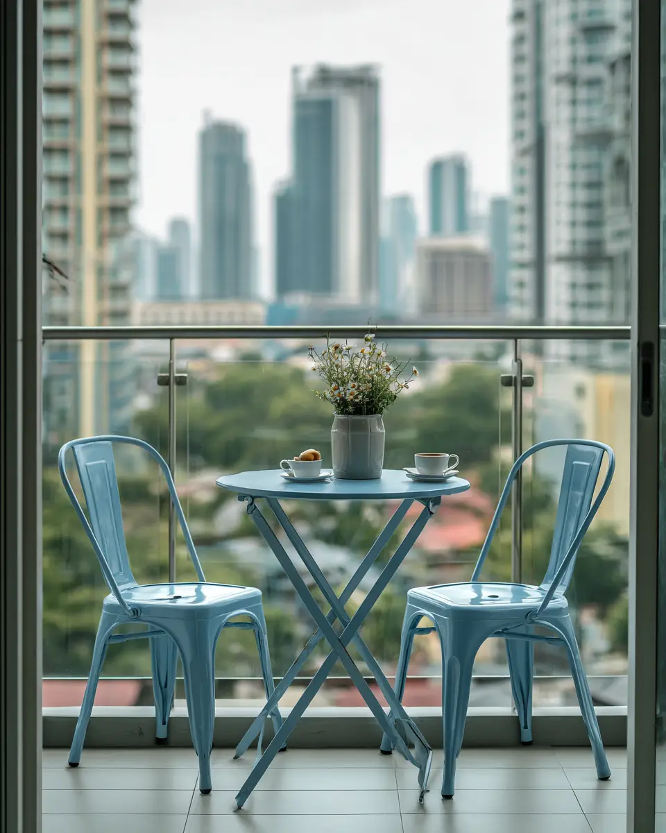 Sky Blue Contemporary Balcony Decor Ideas