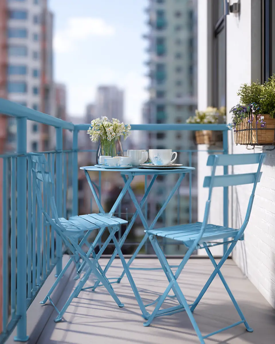 Sky Blue Contemporary Balcony Decor Ideas