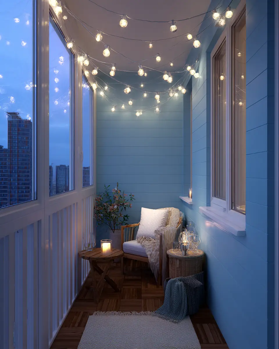Sky Blue Contemporary Balcony Decor Ideas