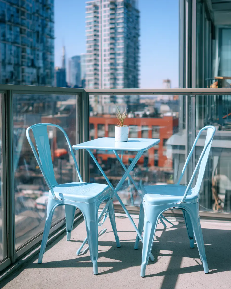 Sky Blue Contemporary Balcony Decor Ideas