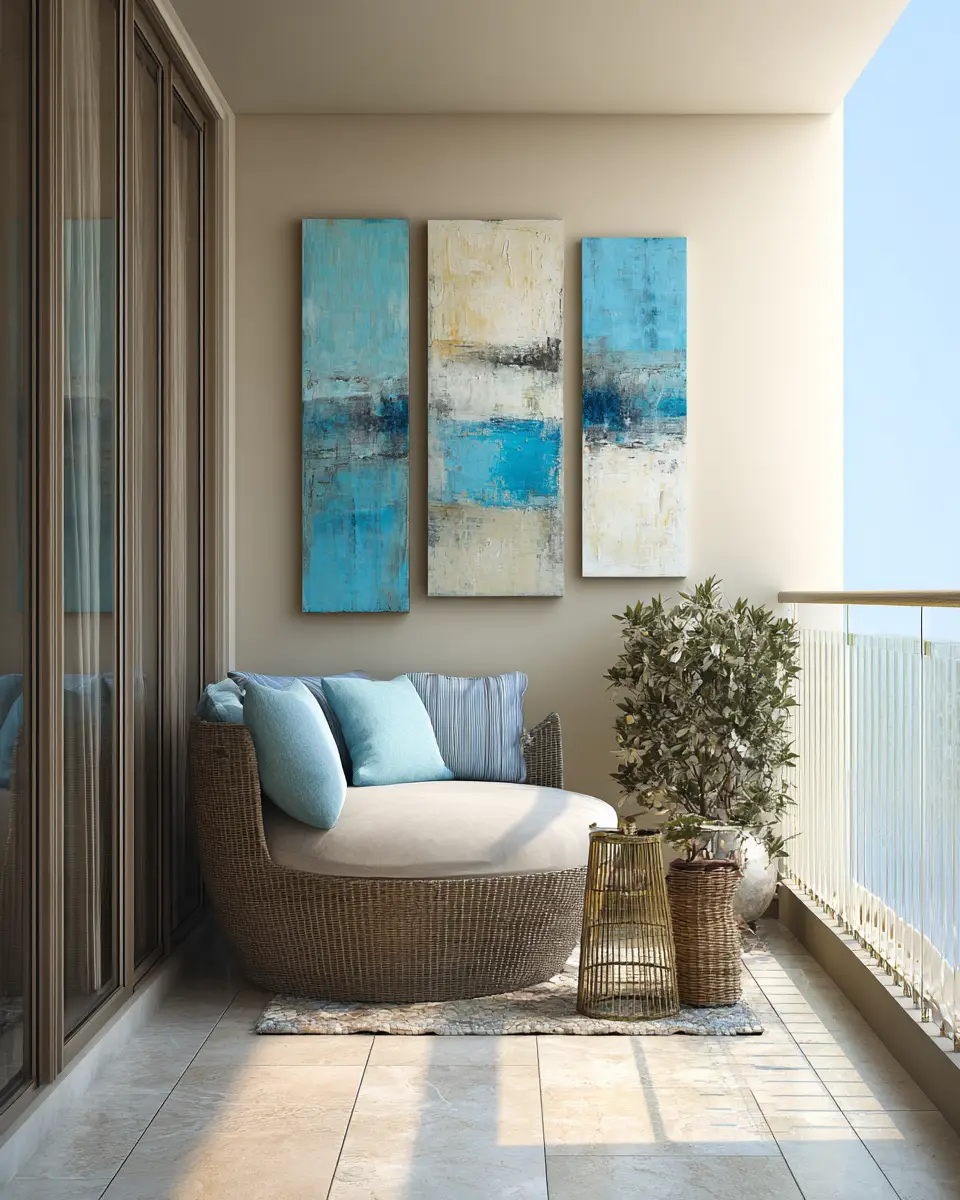 Sky Blue Contemporary Balcony Decor Ideas