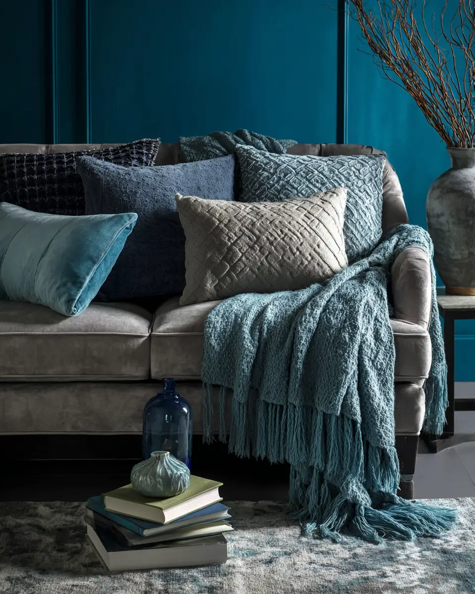 Sky Blue Contemporary Living Room Decor Ideas