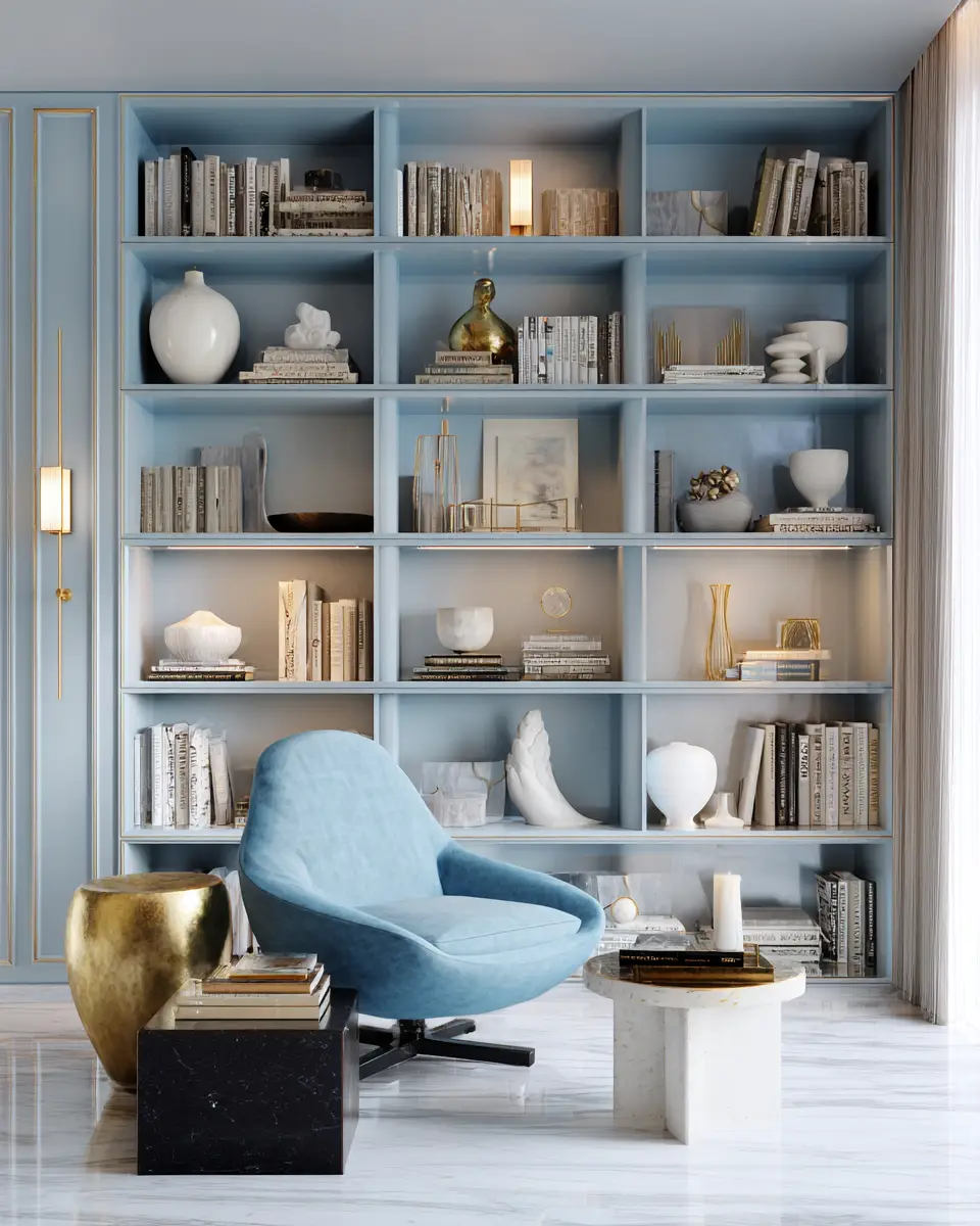 Sky Blue Contemporary Living Room Decor Ideas