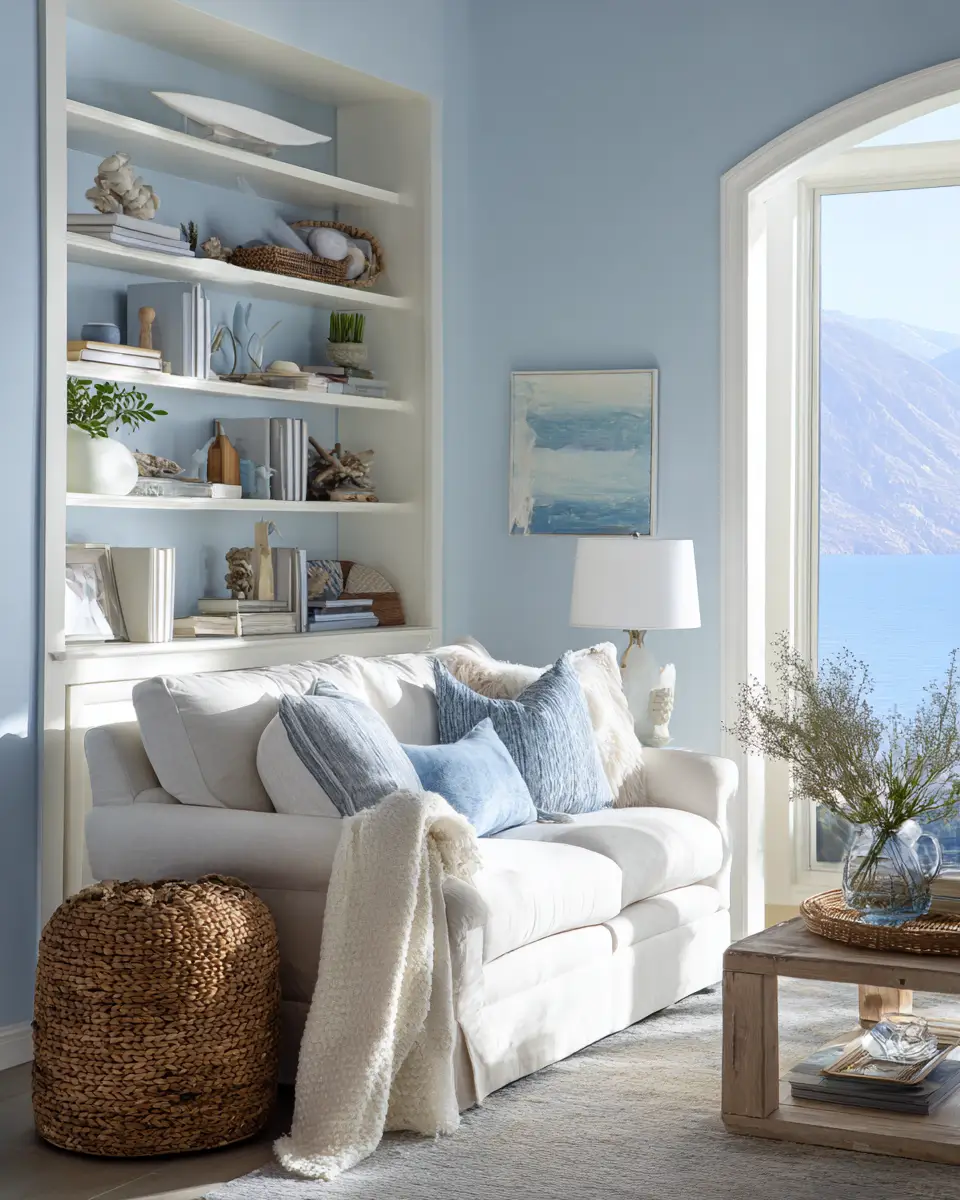 Sky Blue Contemporary Living Room Decor Ideas