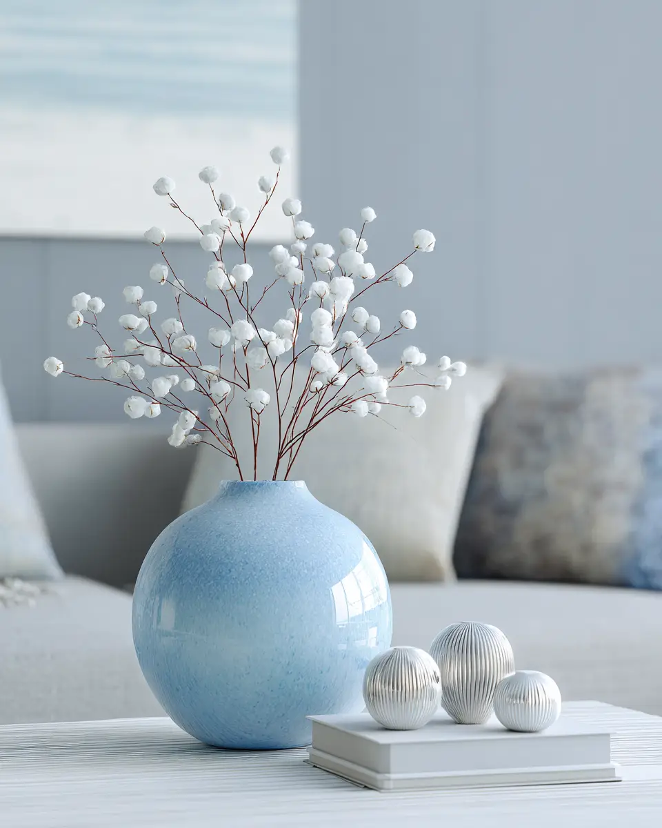 Sky Blue Contemporary Living Room Decor Ideas