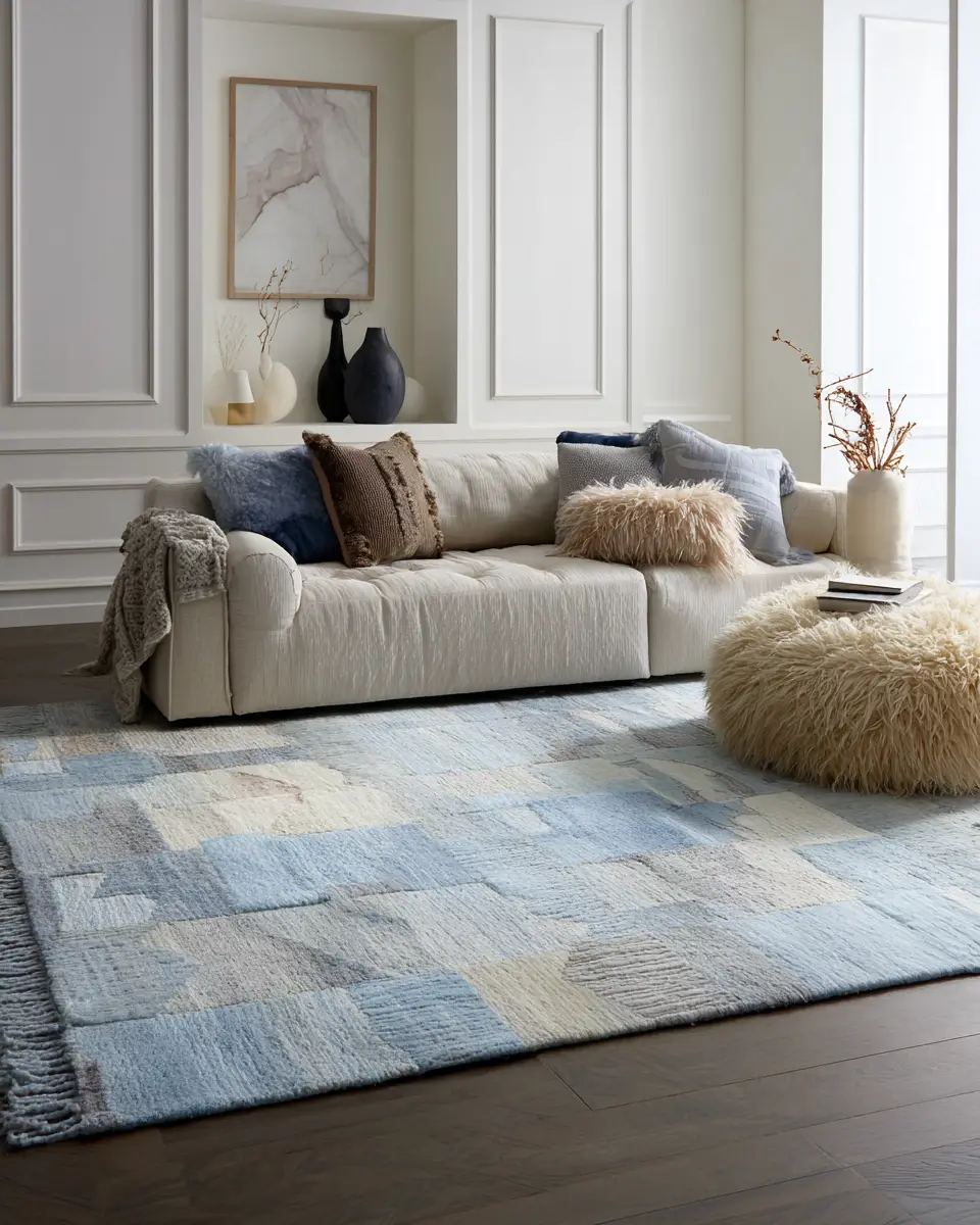 Sky Blue Contemporary Living Room Decor Ideas